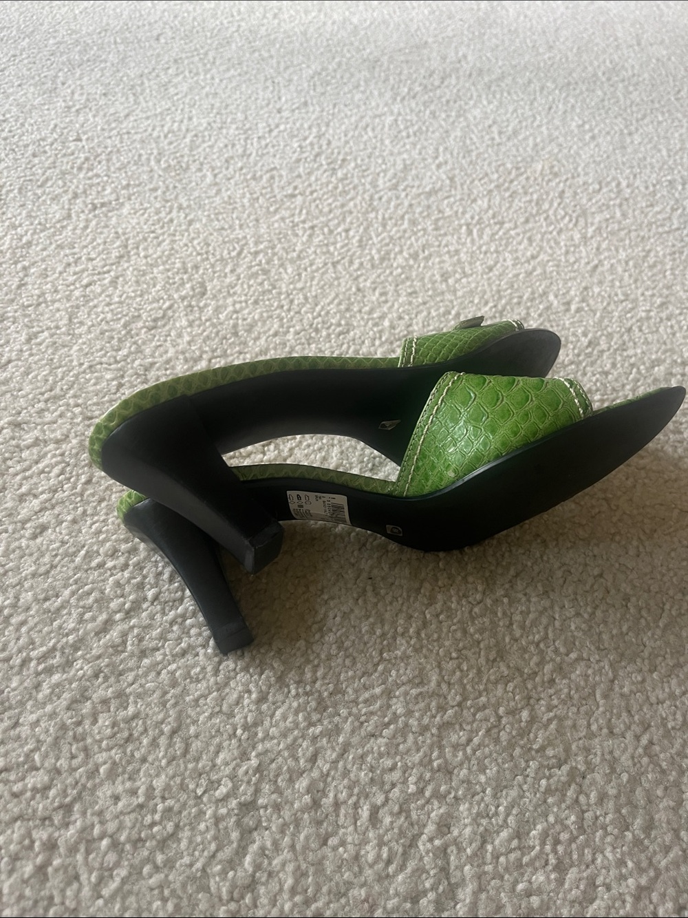 Franco Sarto Green Textured Slide Mules - Picture 4 of 5